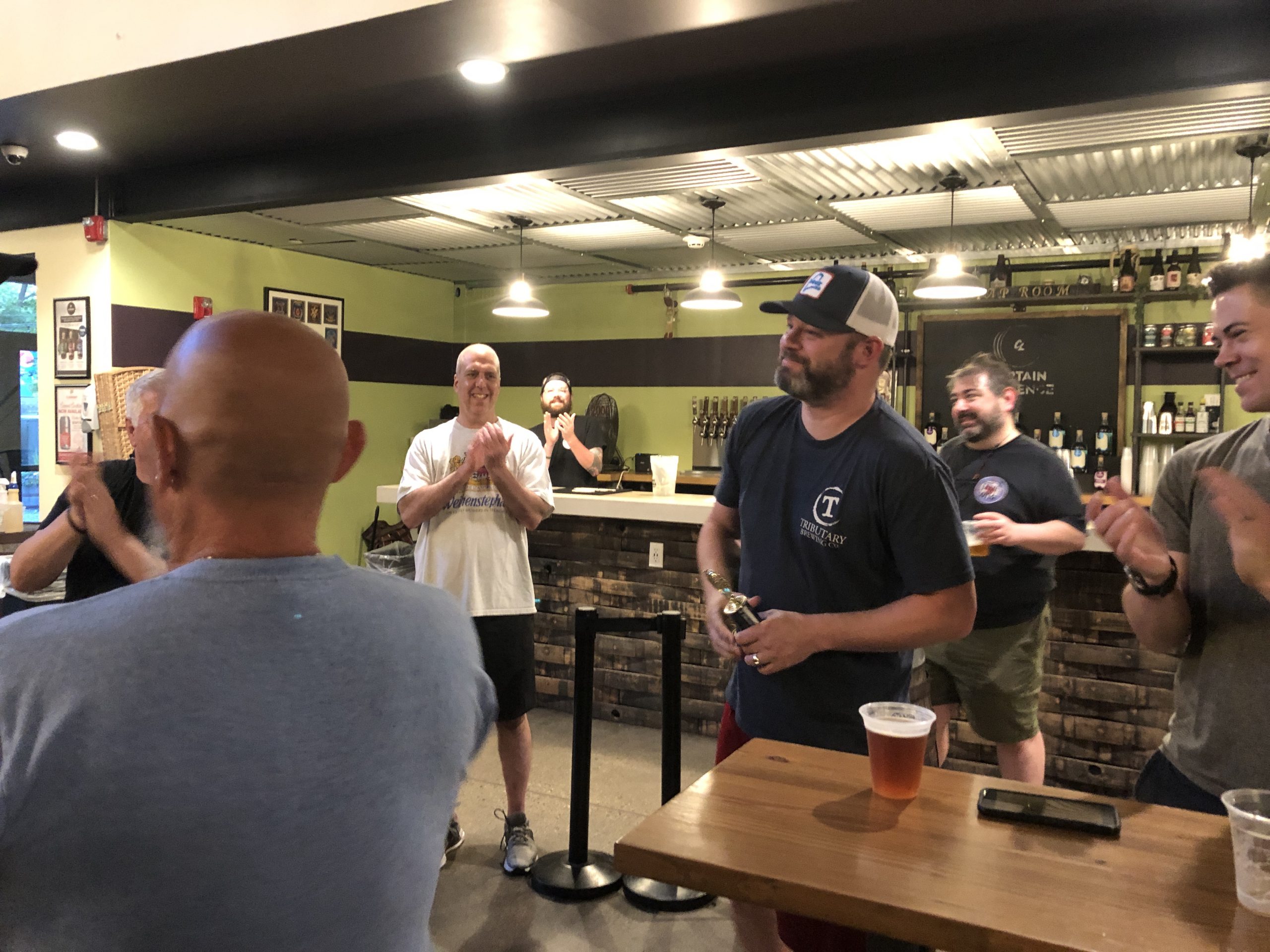 Nate Rankin accepts trophy for his finishing in first place with his entry in the 2021 IPA Smackdown. IPA Smackdown 2021